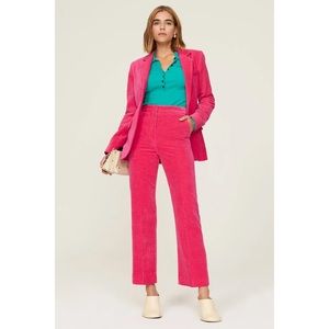 Callas Stella Cropped Trousers in Laundered Velvet Pink Size 38